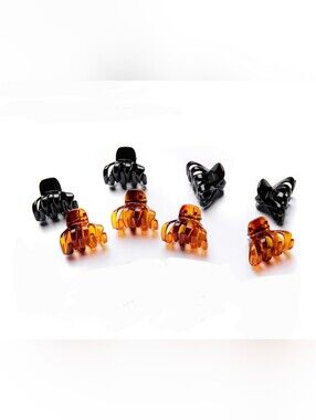8pc Mini Hair Claw Clips in Tortoise & Black BNIB